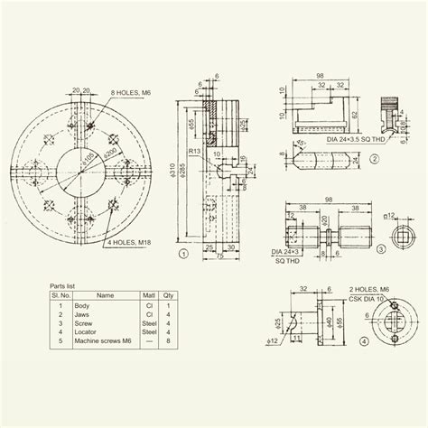 4 jaw chuck diagram.